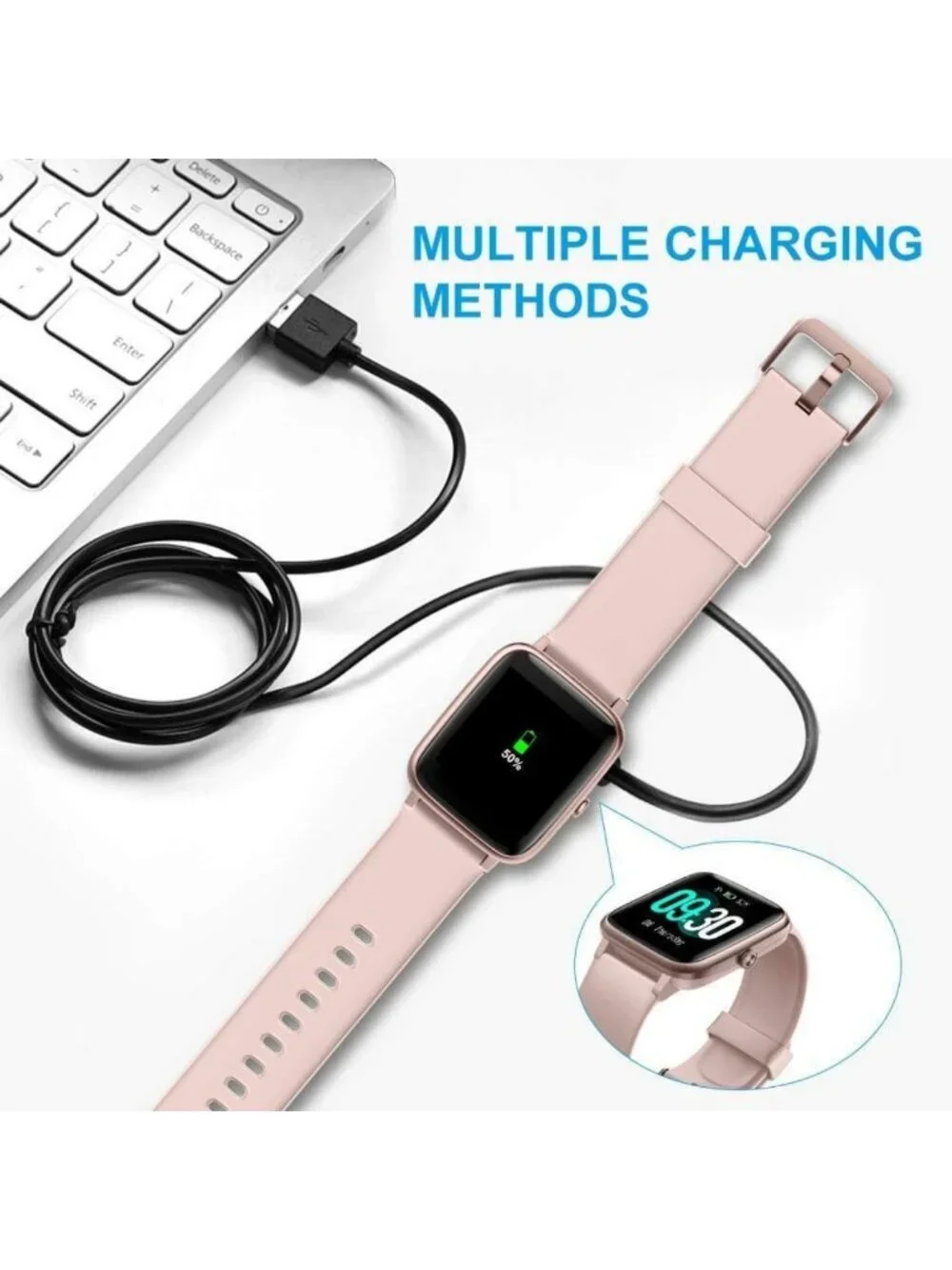 Magnetic USB Charging Cable for Fitness Tracker - Replacement Charger for D26